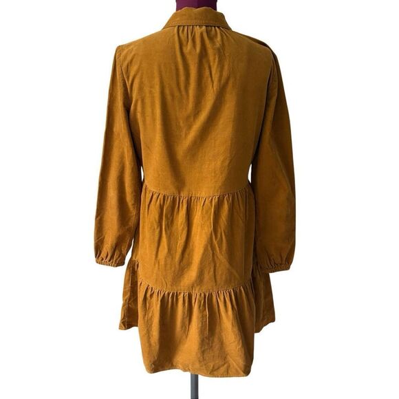 J Crew Corduroy collared mini shirt dress size 2 Brown Button Front - Picture 4 of 10